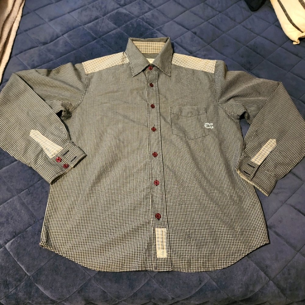 Ambiguous Men's Large Blue Checkered Button Up